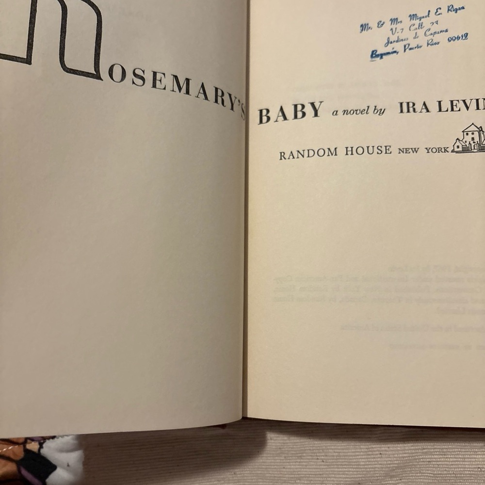 Rosemary’s Baby Hardcover Book By Ira Levin Random House Copyright 1967 1966 - Picture 3 of 6